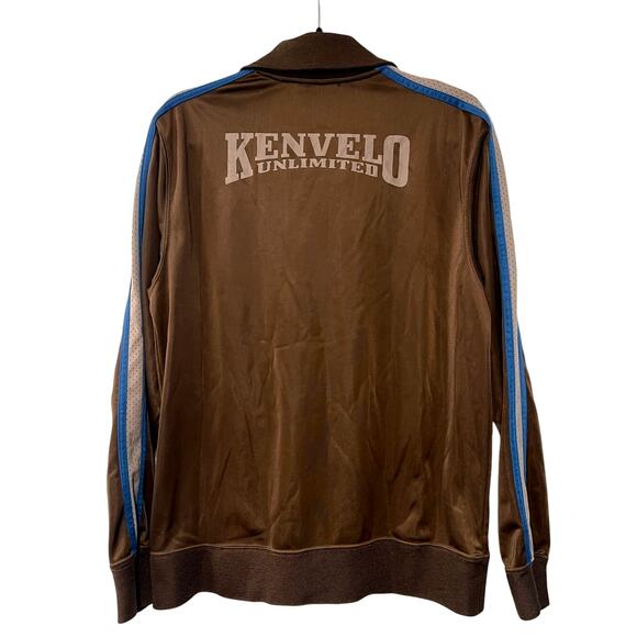 Vintage 90s Kenvelo Men's L European 1989 Track Jacket Full Zip Soccer Brown y2k - Picture 2 of 11